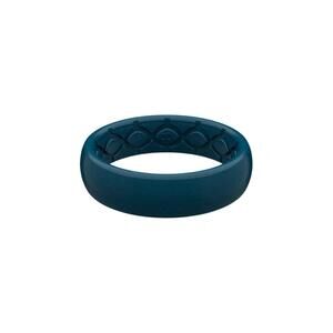 NEW GROOVE LIFE women's satin dark ocean thin ring in deep teal